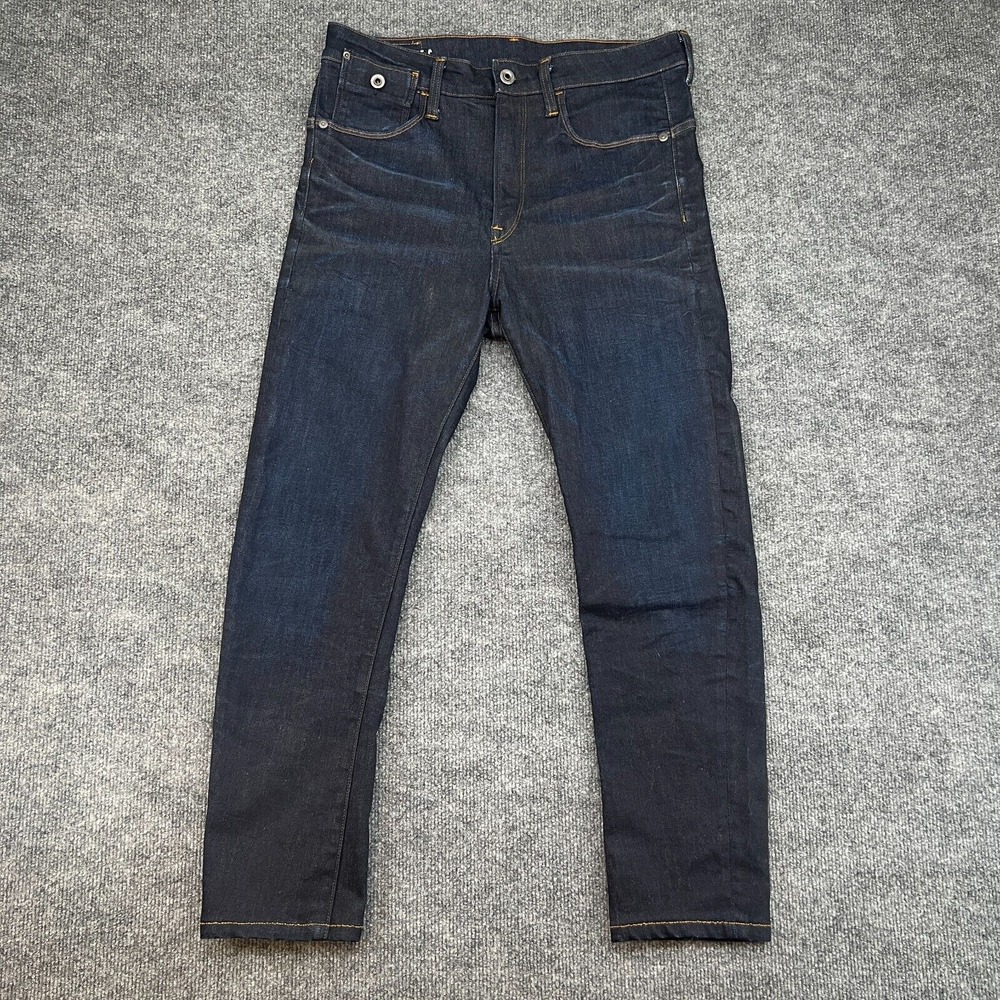 G Star Raw Jeans Mens 30x28 Dark Blue Type C 3D Super Slim Denim Stretch *READ*